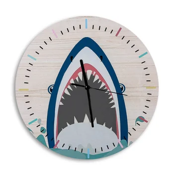 

Wood Wall Clock Cartoon Animal Design Silent Quartz Movement Needle Display Single Face Without Battery