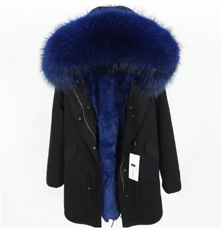 rabbit fur liner 4 Толстая теплая верхняя одежда подкладка из натурального кроличьего меха пальто природный енот меховой воротник с капюшоном куртка натуральный мех Парка мужская зимняя куртка - Цвет: rabbit fur liner 4