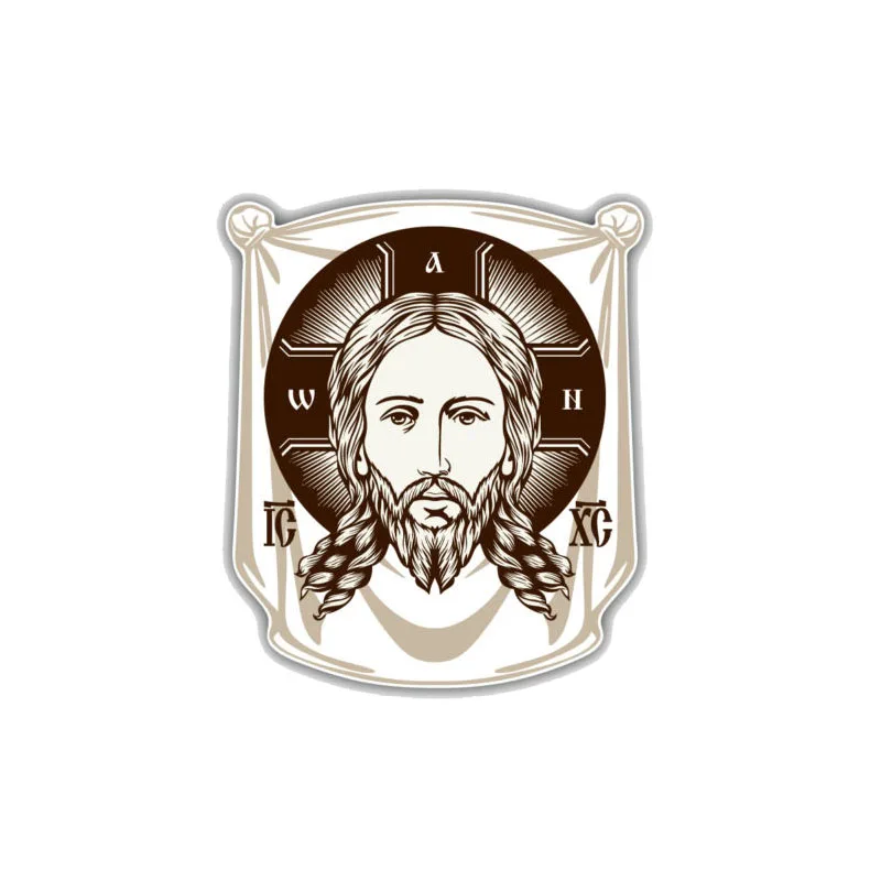 

Face of Jesus Orthodox Church Icon Religion PVC Decoration Car Sticker Waterproof Decals,13cm*11cm