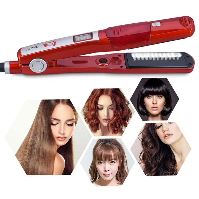 Ckeyin plancha de vapor 2 en 1 para mujer, rizador de pelo con ajuste de  temperatura, de cuatro velocidades, plana|Planchas de pelo| - AliExpress