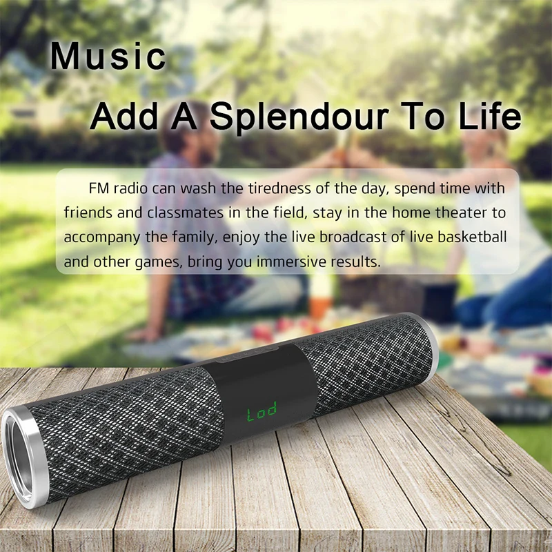 

Wireless Bluetooth Speaker Stereo Support Bluetooth TF Card AUX USB Audio Audio FM Outdoor with LED Display Bluetooth Speaker