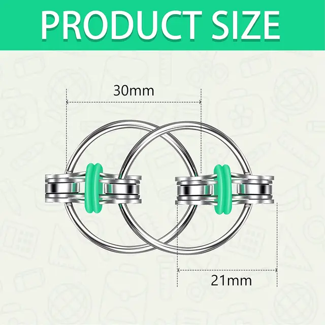 Flippy Chain Fidget Toy Metal Puzzle Chain Keychain Key Ring Anti Stress Toys Bike Chain Autism Gyro Kids Adults Decompression 2