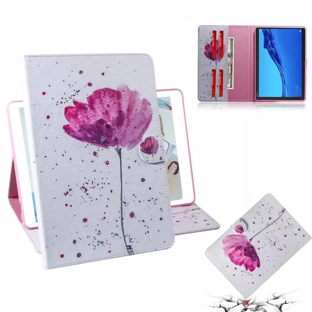 Модный Цветной кожаный чехол для планшета huawei MediaPad M5 Lite 10 BAH2-W19/L09/W09 10,1 дюймов, чехол с магнитной подставкой+ ручка - Цвет: 8