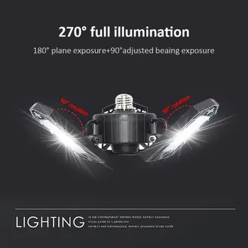 

Super Bright 6000LM LED Garage Light Deformable Ceiling Light Indoor Garage Workshop 144LED E26 60W Folding light Plastic