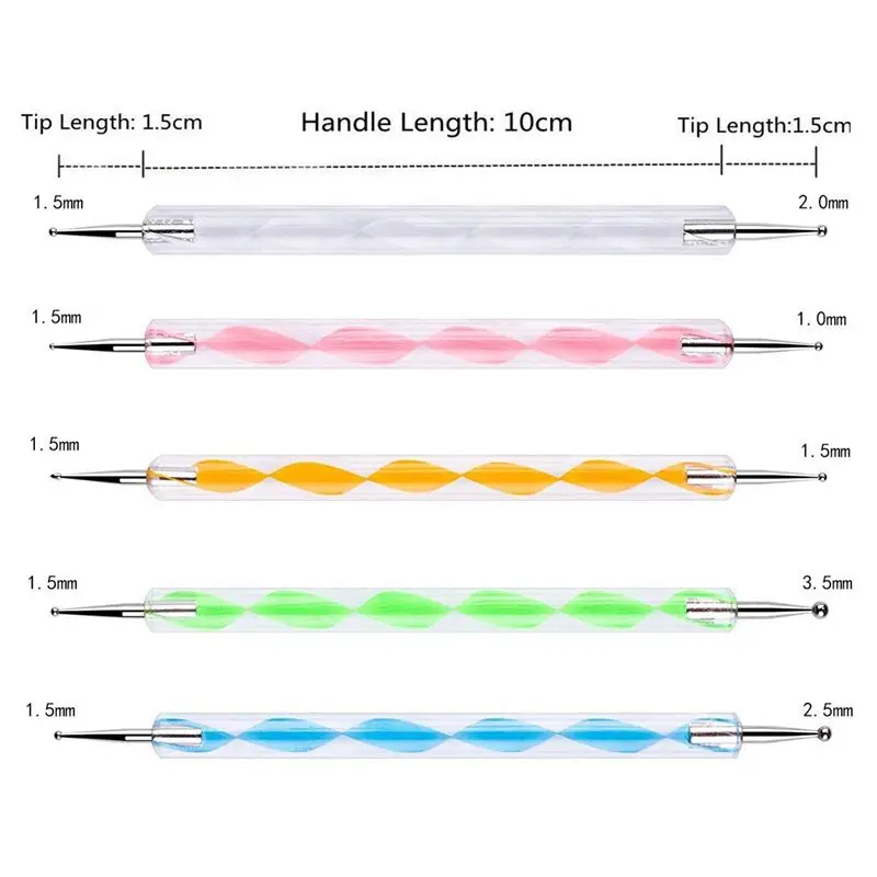 15 шт. набор инструментов для раскрашивания, шариковый стилус для тиснения, глиняная Лепка резьба, инструменты для моделирования Ногтей, мандала рок живопись