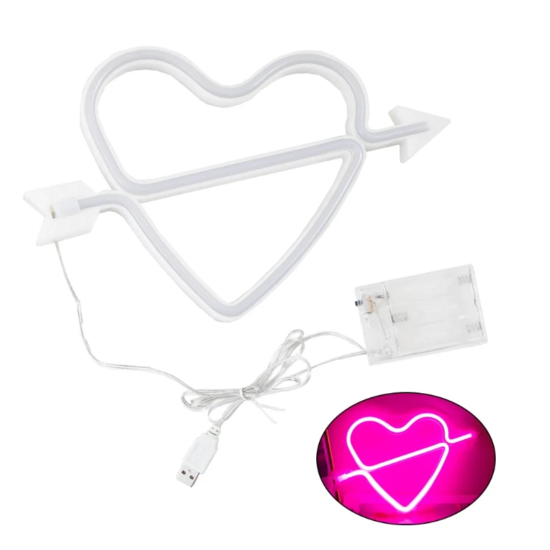 Heart Neon Sign Light for Wall Decor Battery or USB Operated LED Lights Christmas Living Room Kids Birthday Party Bar | Дом и сад
