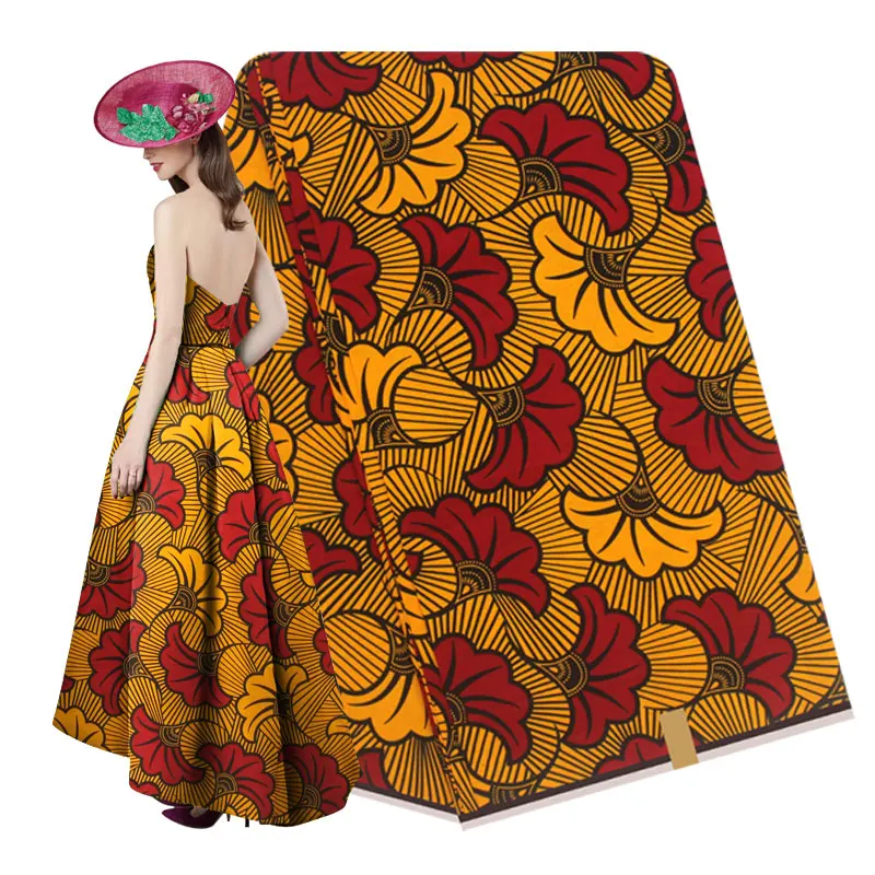 

High Quality African Dutch Wax cotton African Real Guaranteed Dutch Wax cotton Wax 6Yards/Lot For Women Dress