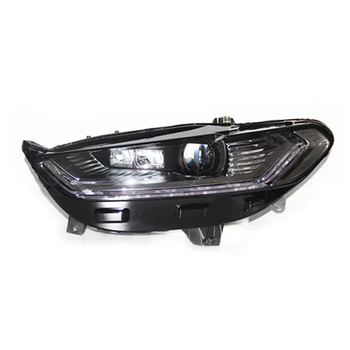 

Car styling Head LampFor Ford Mondeo Fusion 2013-2016 Headlights LED DRL Running lights Bi-Xenon Beam Fog lights angel eyes