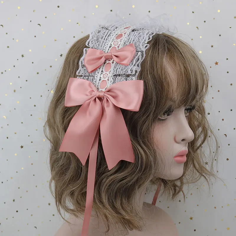 

Lovely Sweet Hair Hoop Anime Maid Cosplay Headband Lolita Lace Flower Headwear Hair Accessory Hand made For Girls Gift аниме