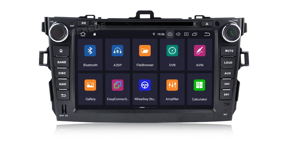 Best MEKEDE Android9.0 4G RAM 64G ROM HD screen 1024*600 Car DVD For toyota corolla 2006-2011 with WIFI 4G radio RDS ipod 9