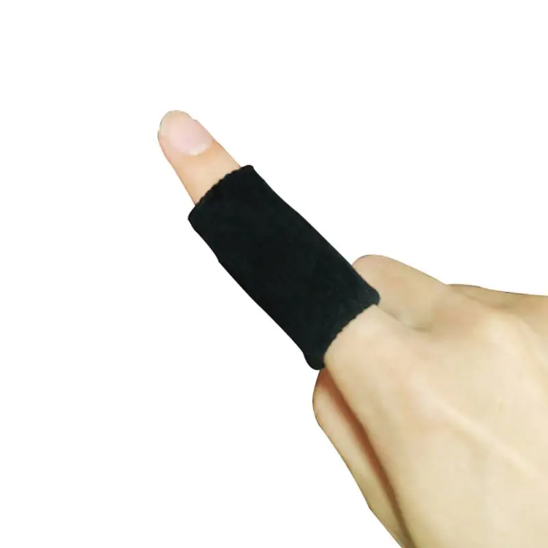 10 шт./компл. палец рукава моющиеся защитный кончиков пальцев Защитные фиксаторы Поддержка Спорт Защитная крышка для волейбола для бадминтона - Цвет: Черный