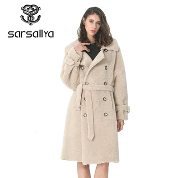 

Long Wool Coat Women Winter Warm Women Coat Wool Fur Thick Female Blend Coats And Jackets Belt Fashion Oversize Outwear 2019 New