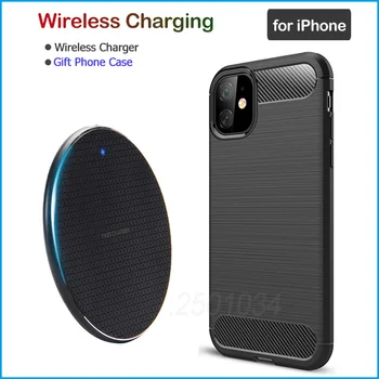 

Qi Fast Wireless Charging for iPhone SE 2020 SE2 11 Pro X XR XS Max 8 Plus 5W 7.5W 10W Qi Wireless Charger Gift Soft TPU Case