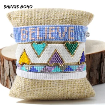 

Miyuki Bracelets for Women BELIEVE Letter MIYUKI Armband Protect Jewelry Pulseras Mujer Moda 2020 Accesorios Mujer