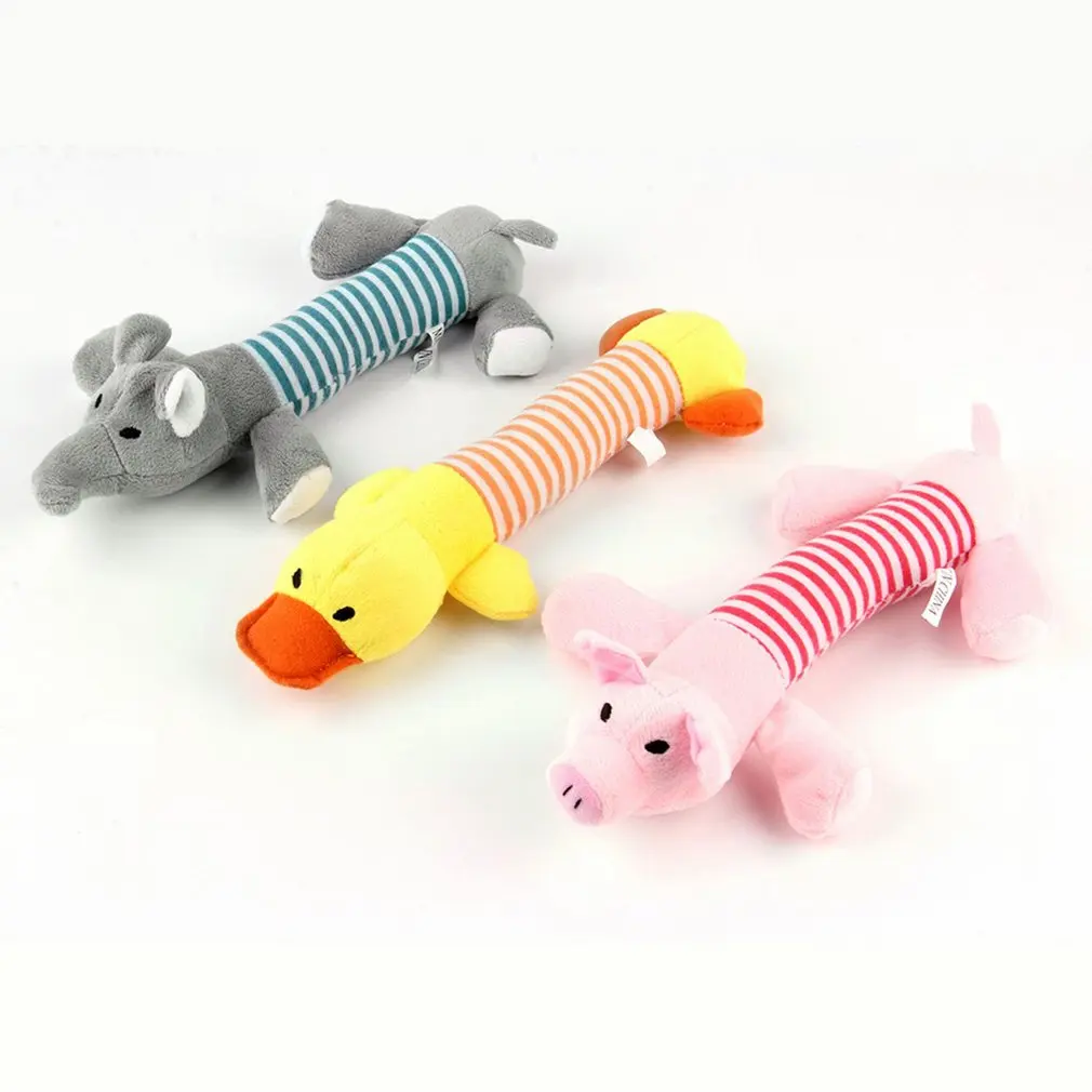 Pet Puppy Chew Squeaker Squeaky Plush Sound Piggy Elephant Duck Ball Dog Animal Sounding Toys 1