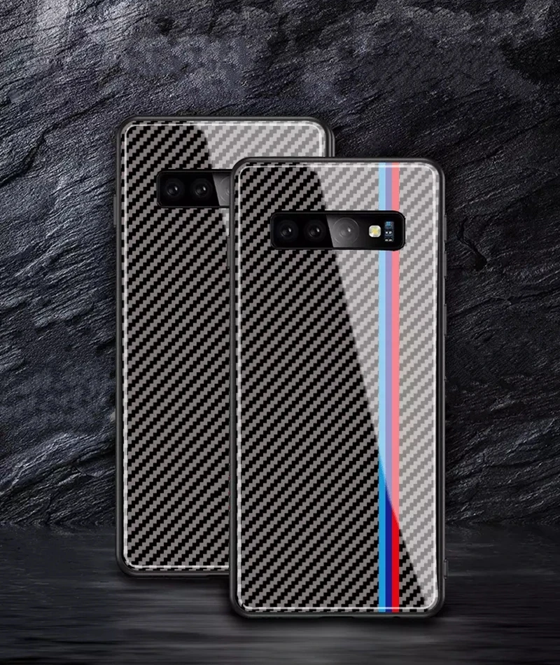 

Luxury Motorsports AMG RS GTR Racing Sports Carbon Fiber Style Tempered Glass Shell Phone Case Fit For Samsung S8 S9 S10 Note 8