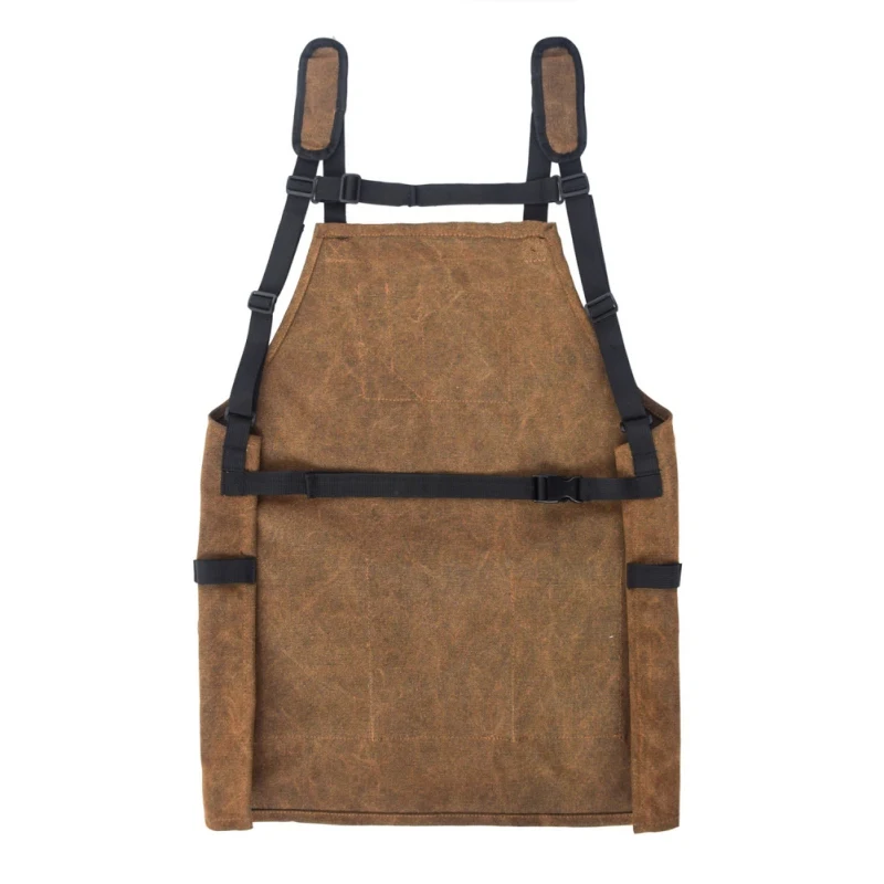 Canvas Apron For Men Women With Pocket Adjustable Back Straps Barbecue Picnic Tool Apron Heavy Duty Work Apron