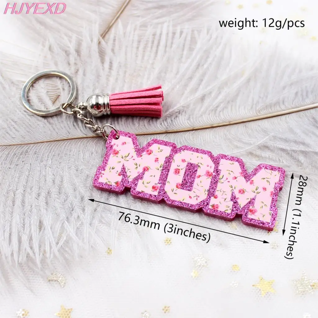 KH1027-3inches Mom Keychain,Mom gift, Glitter Acrylic Keychain