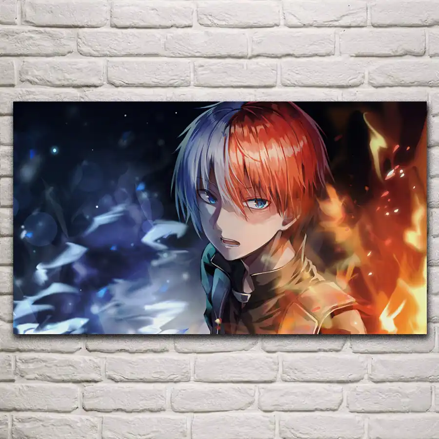 Shoto轟私hero学界アニメファンタジー布ポスターリビングルームの家の壁の装飾キャンバスアートプリント 絵画 書道 Aliexpress