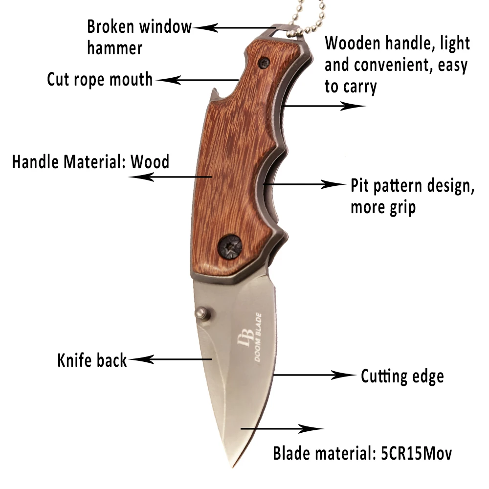 Wild survival knife, sharp folding knife, outdoor tool camping hiking fishing pocket knife