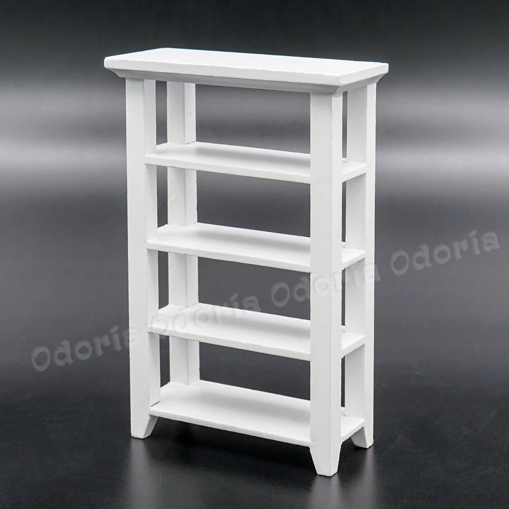 Dollhouse Miniature Wood White Bookcase Store Shelf Unit GM065 