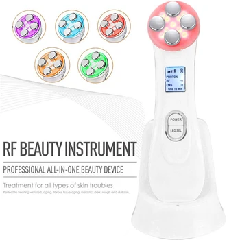 

5 in 1 LED Photon Therapy Facial Skin Lifting Rejuvenation Beauty Device Machine EMS Ion Microcurrent Massager Tool