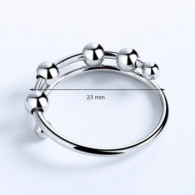 Rotating Fidget Beads Rings For Women Men Anti Stress Ring Spinner Adjustable Spiral Beads Rings Jewelry Gifts Anxiety Toy 6