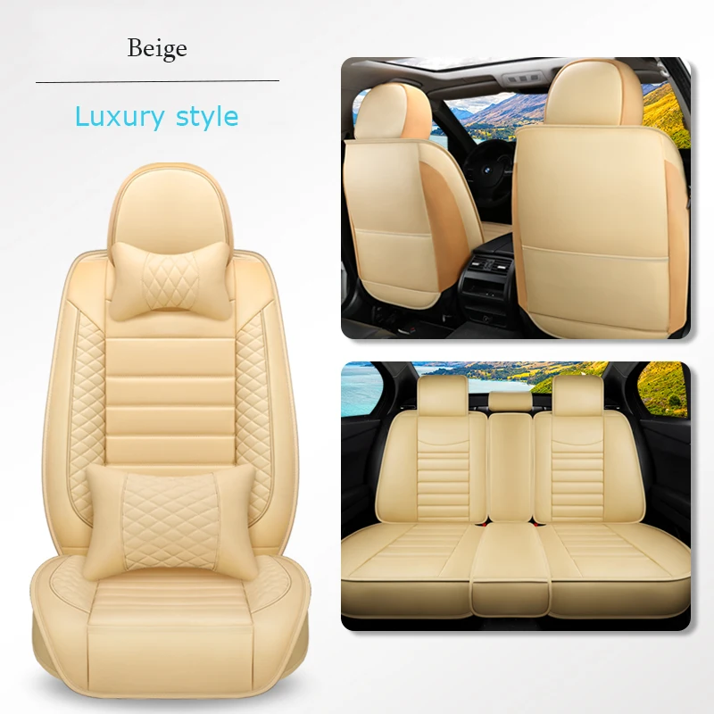 Новинка, чехол для автокресла, подходит для Volkswagen Jetta Santana Lavida, Sagitar, полный охват, водонепроницаемая подушка для салона автомобиля - Название цвета: Beige 02