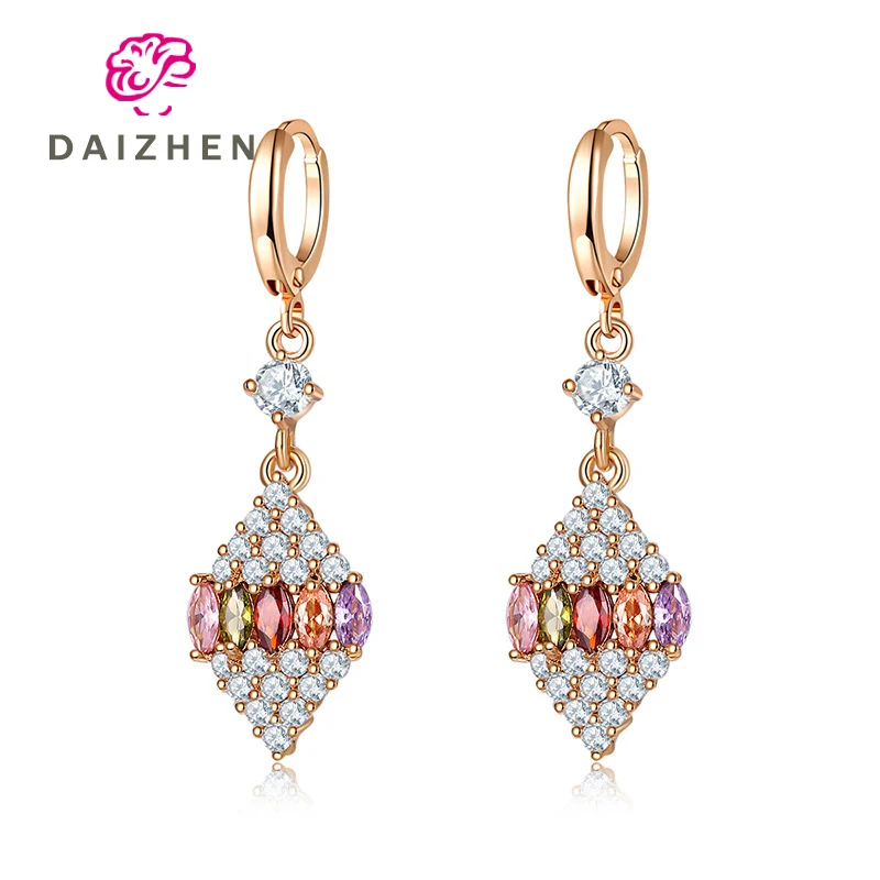 

Statement Earrings New Colorful Square Geometric Earrings For Women Crystal Luxury Wedding Rhinestone Earring Gold Color Xmas