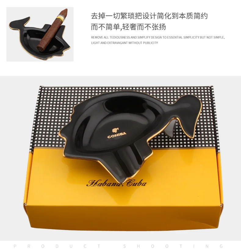 COHIBA пепельница для сигар керамический роскошный пепельница домашняя пепельницы для сигарет аксессуары для 1 сигары Пепельница держатель для курения Cenicero