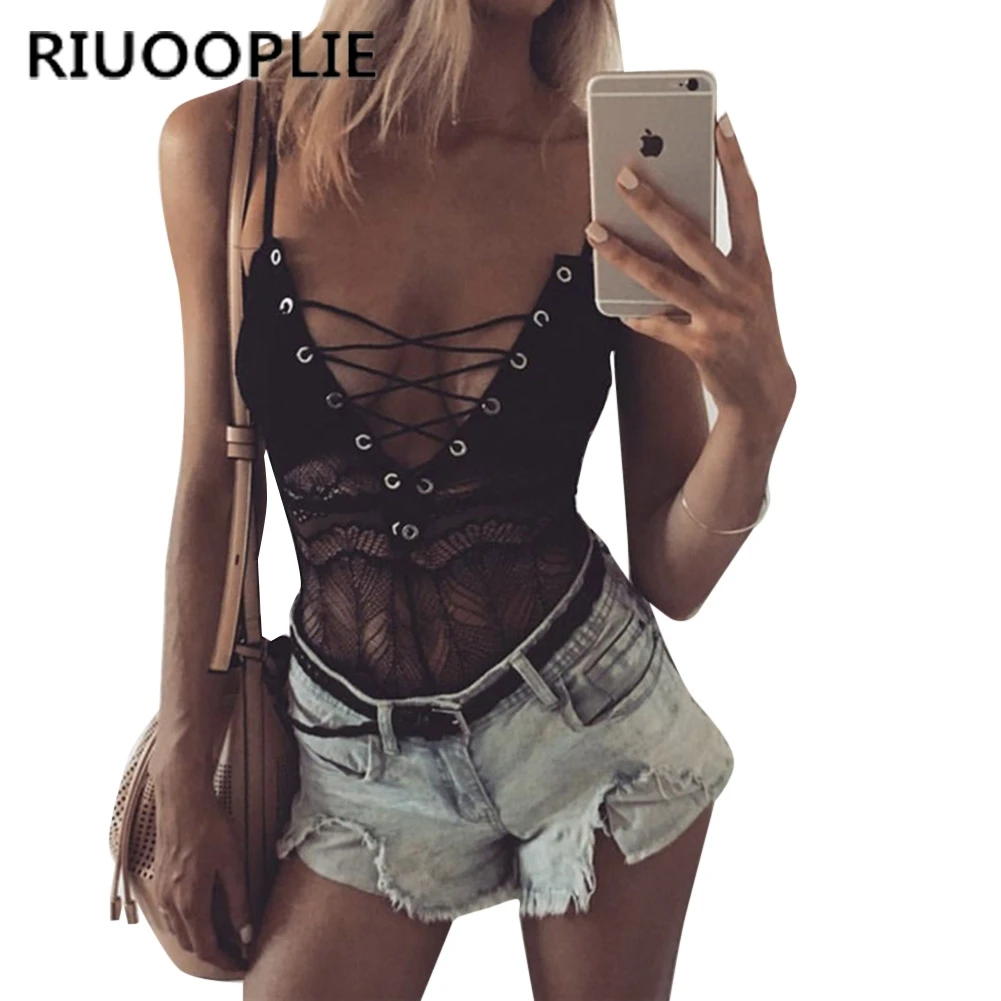 RIUOOPLIE, модные, летние, сексуальные, для женщин, кружева, перспектива, искушение, слинг, v-образный вырез, выдалбливают, боди, колготки, комбинезон, слинг, вечерние, бодикон