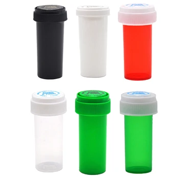 

29ML/52ML/75ML/110ML Plastic Push Down Turn Vial Container Weed Storage Stash Jar Pill Bottle Case Herb Box