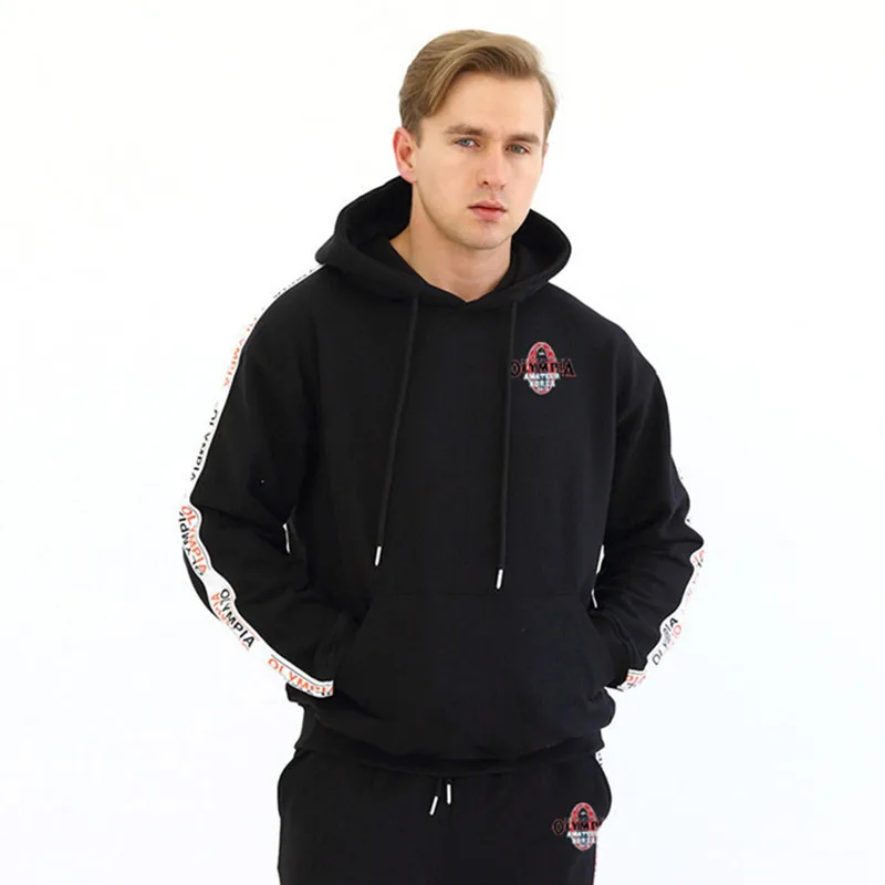 black hoodies Модные комплекты, мужской спортивный костюм, для тренажерного зала, для фитнеса, спортивный костюм, Мужская одежда, для пробежек, для пробежки, спортивная одежда, для упражнений, для тренировок, мужской костюм - Цвет: black hoodies