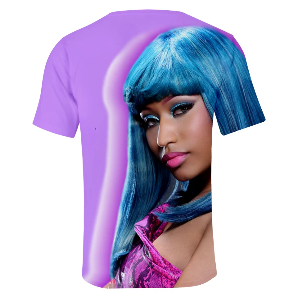 Модная летняя футболка с 3D принтом Nicki Minaj, женские и мужские топы с коротким рукавом, новая футболка с 3D принтом Nicki Minaj, повседневные крутые футболки для девочек