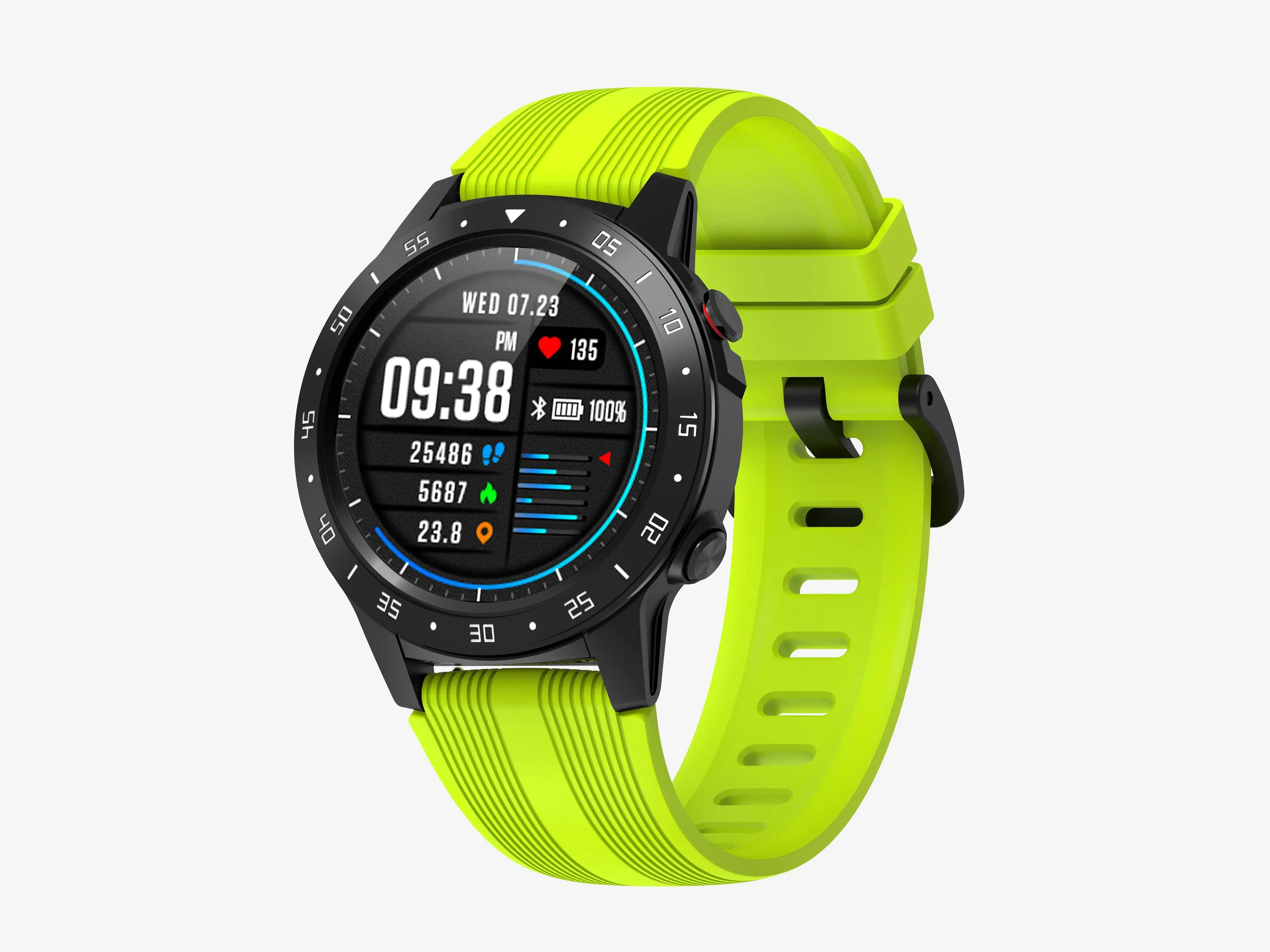 green LEMFO, gps, Смарт-часы, мужские, независимая карта вызова, монитор сердечного ритма, IP67, водонепроницаемые, компас, барометр, погода, Смарт-часы - Цвет: green