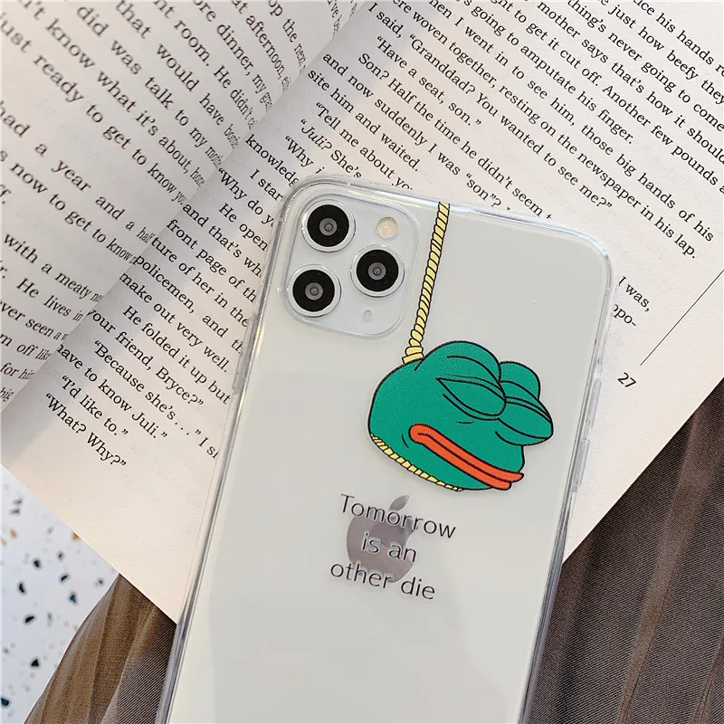 Смешной Sad Frog pepe meme ТПУ Мягкий Прозрачный чехол для телефона для iPhone 11 Pro MAX X XS MAX 7 7plus 8 8Plus XR задняя крышка