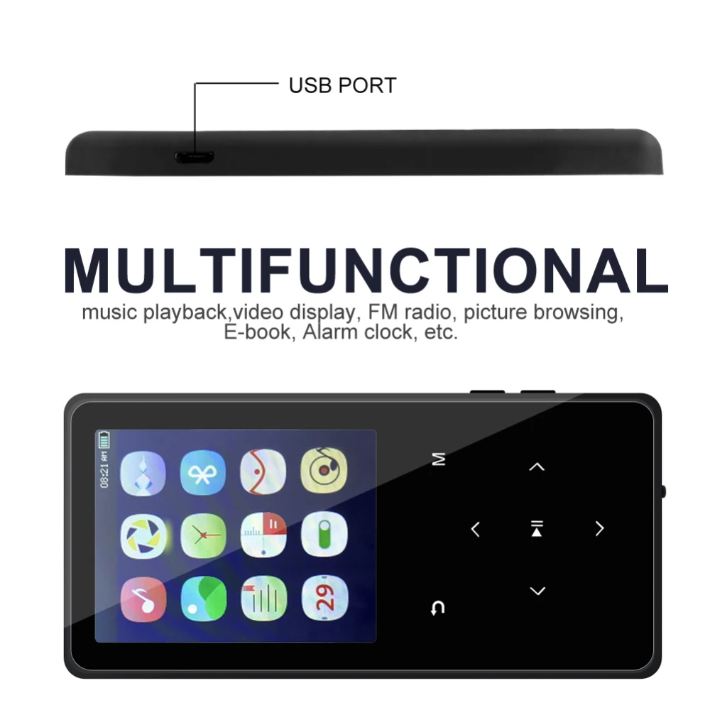 2,4 дюймовый экран Bluetooth MP3 MP4 плеер внешний 8 Гб спортивный сенсорный экран fm-радио электронная книга Видео без потерь музыка HiFi портативный мин