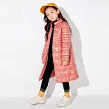 Зимнее пальто для девочек детская модная длинная хлопковая теплая верхняя одежда ветрозащитные детские зимние куртки пуховики для детей от 4 до 10 лет