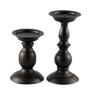 

European candlestick Retro cylindrical wrought iron candle holder Buddhist supplies Creative romantic homeModel room decoration