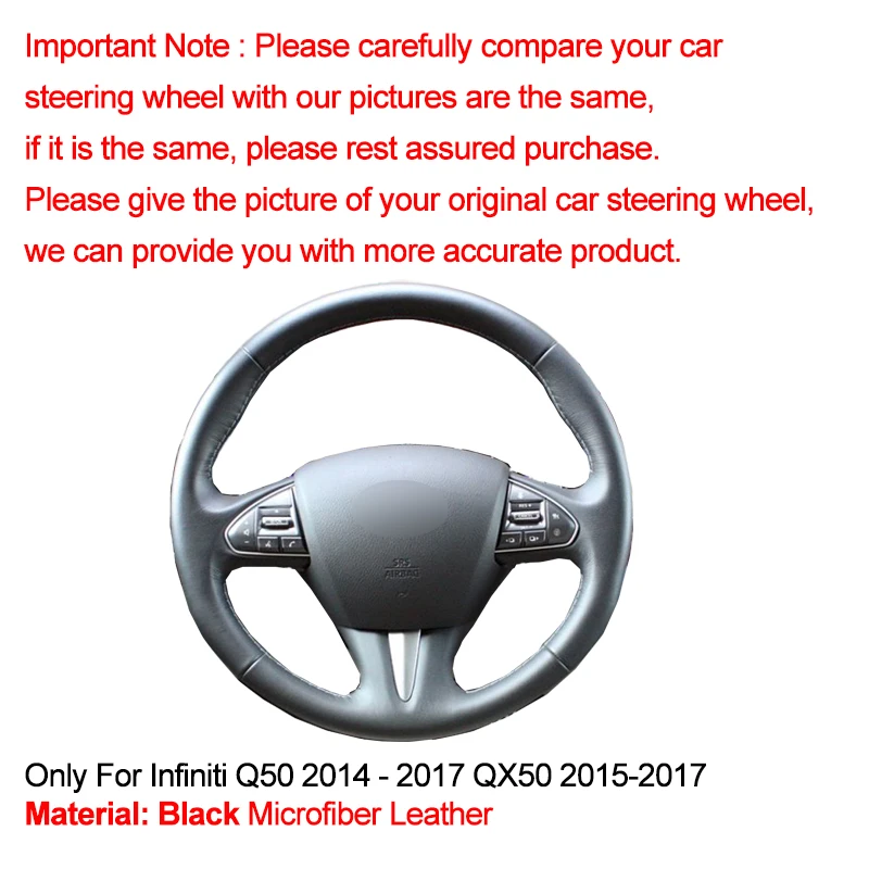 Hand Sewing Car Steering Wheel Cover Volant Funda Volante Stuurhoes For Infiniti Q50 QX50