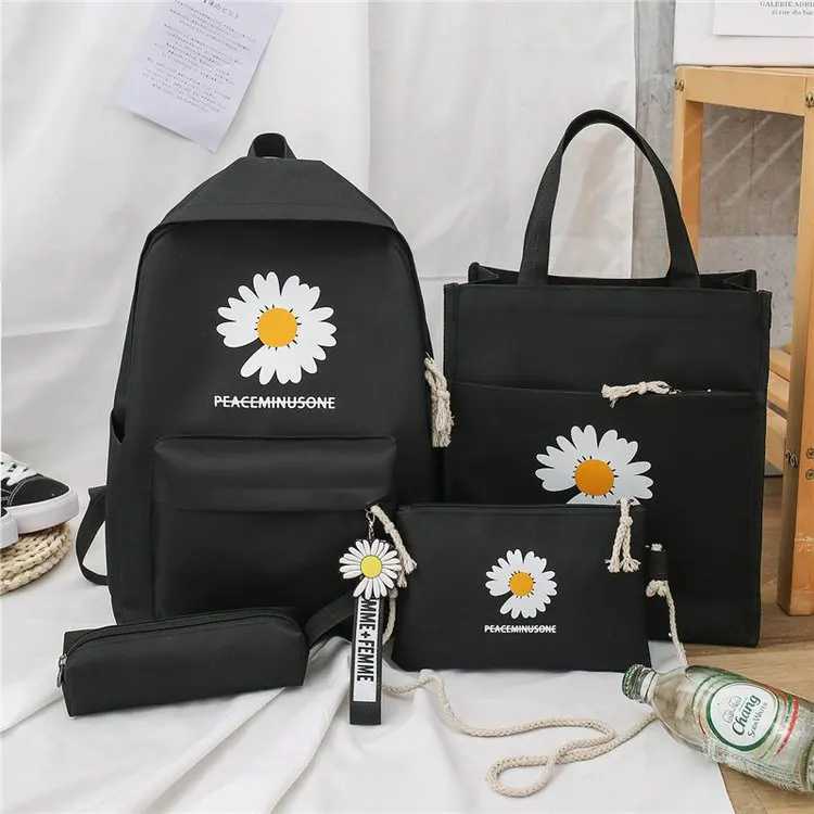 Student-Bag Double-Shoulder-Bag Female Little Four-Piece-Set Versatile Foreign-Trade