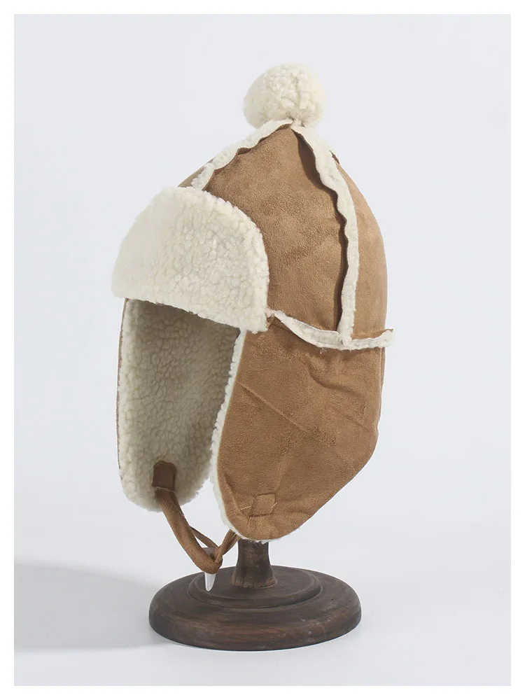 Искусственный кашемир ушанка россия зимние бейсболки женская шапка-бомбер с помпоном теплая уличная Лыжная шапка