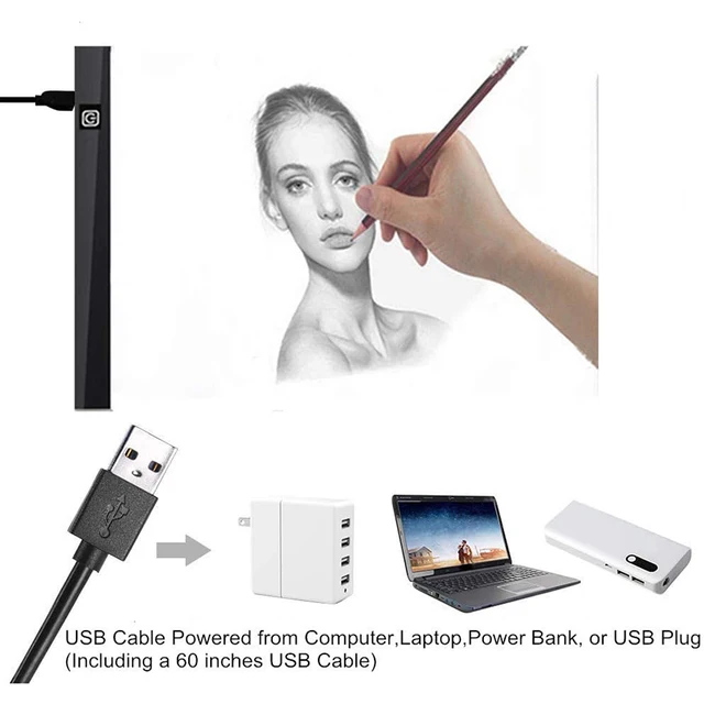 A4 LED Light Pad for Diamond Painting, USB Powered Light Board Kit, Digital Graphics Tablet for Drawing Pad Art Painting board 4