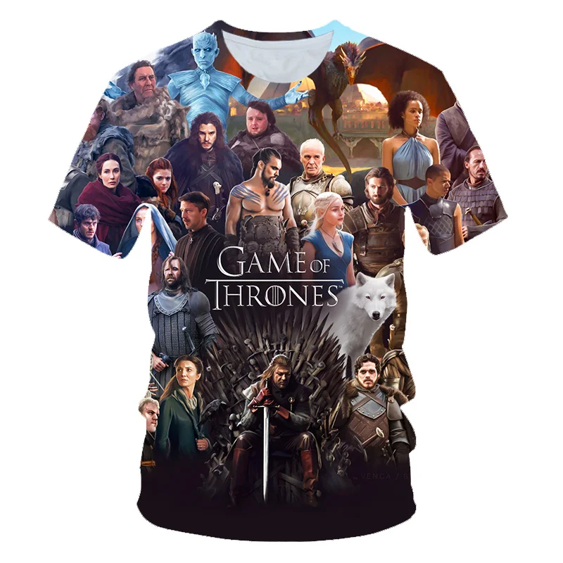 

Popular TV Game of Thrones The white walkers Ghost 3D Printed Men/Women T-shirt Casual tshirt Tees Cool Character t shirt