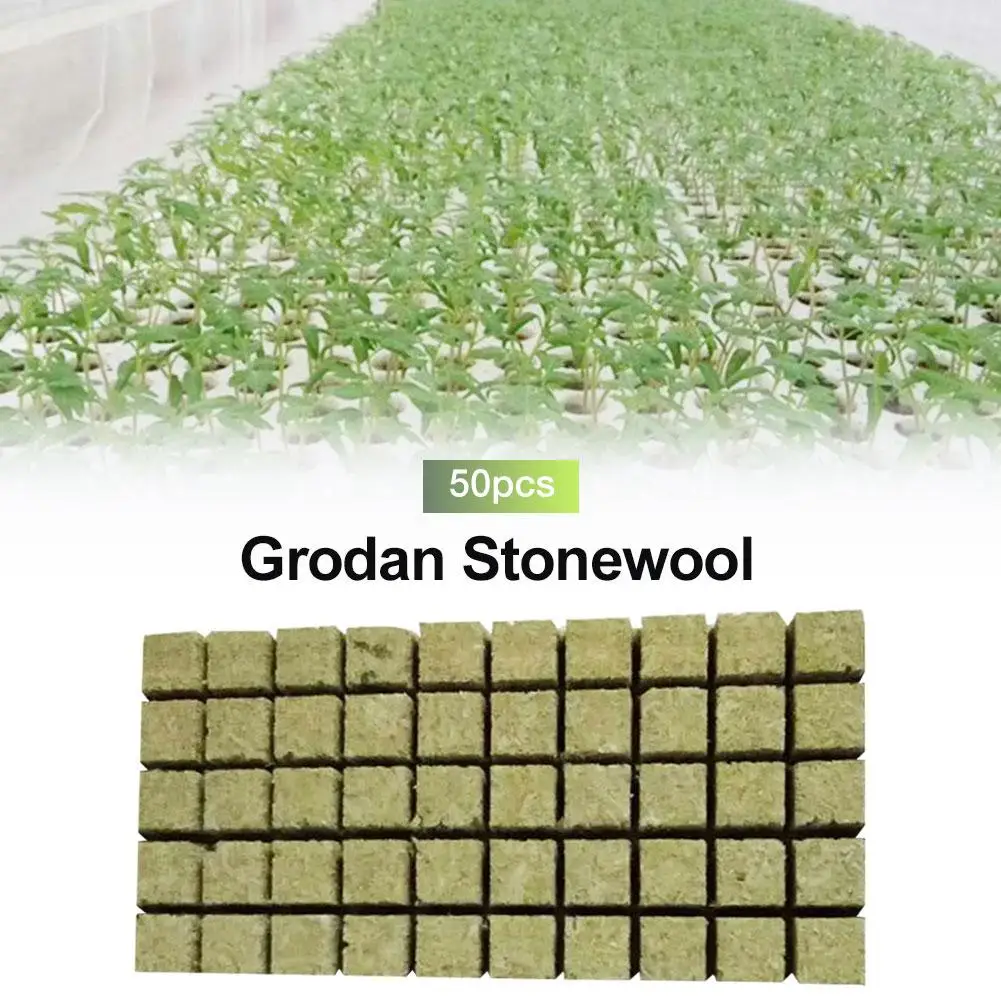 50pcs Grodan одно отверстие 50 шт. пробки для стартера кубики Rockwool гидропоники для выращивания медиа клонирование спреда Stonewool мини блоки кубики для рок-шерсти - Цвет: 50pcs
