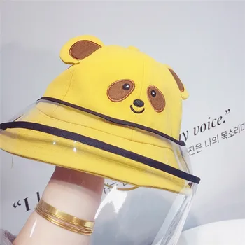 

Kids Protective Fisherman Hat baby girl cap Anti-wind Dust Bucket Hat baby summer hat boy Bear caps faceshield Face Protection