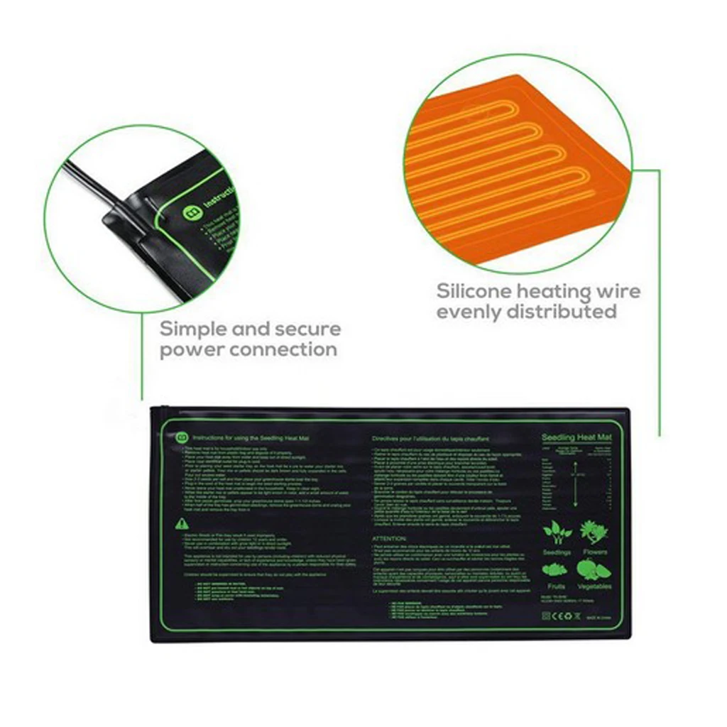 MET Certified Seedling Heat Mat with 70℉~85℉ Digital Thermostat Controller for Seed Germination (10'' x 20'') - AU Plug