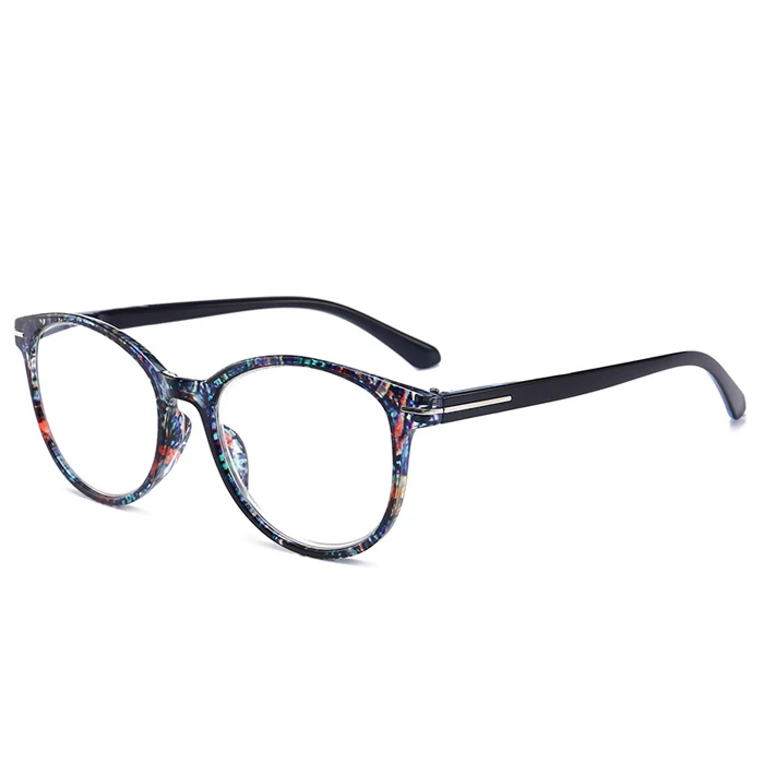Seemfly винтажные круглые очки для чтения с принтом для женщин и мужчин очки при дальнозоркости унисекс прочность 1,0 1,5 2,0 2,5 3,0 3,5 4,0 - Цвет оправы: Blue