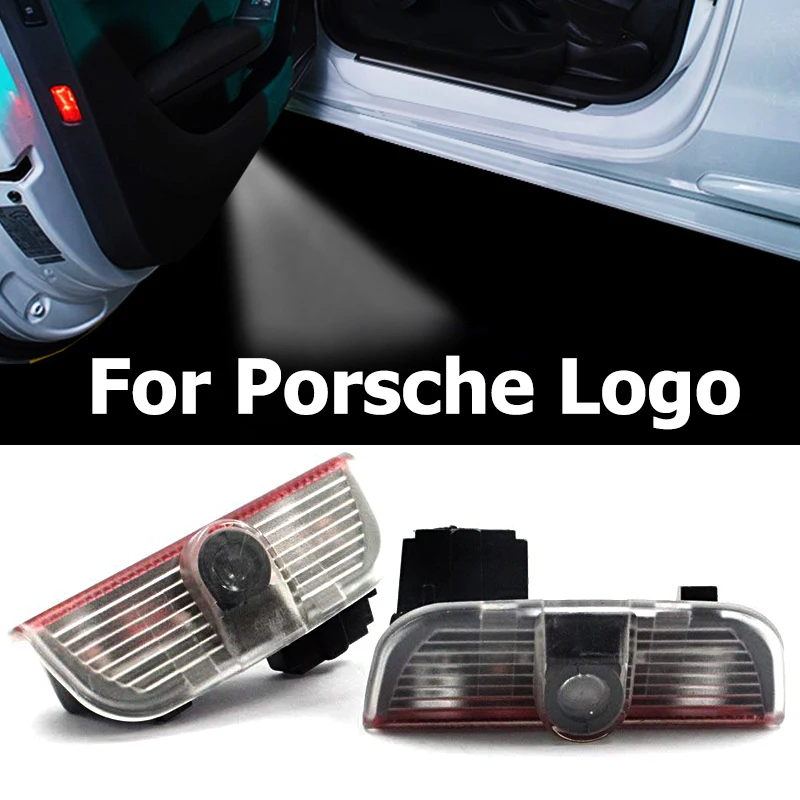 

2pcs For Porsche Logo Door Light For Cayenne Cayman 911 Boxster Carrera Macan S3 S4 Laser Ghost Shadow Projector Welcome Lamp