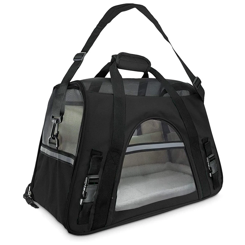 Soft-Sided Carriers for Cats and Dogs Air-Plane Travel On-Board Under Seat Carrying Bag with Fleece Bolster Bed | Дом и сад